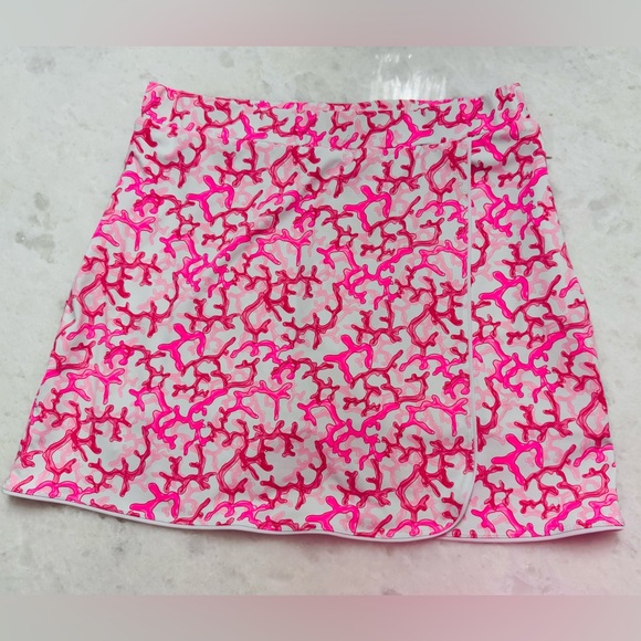 Lulu B Peach and Pink Vine Skort Size M Medium Skirt UPF 50 Cooling - Picture 1 of 12